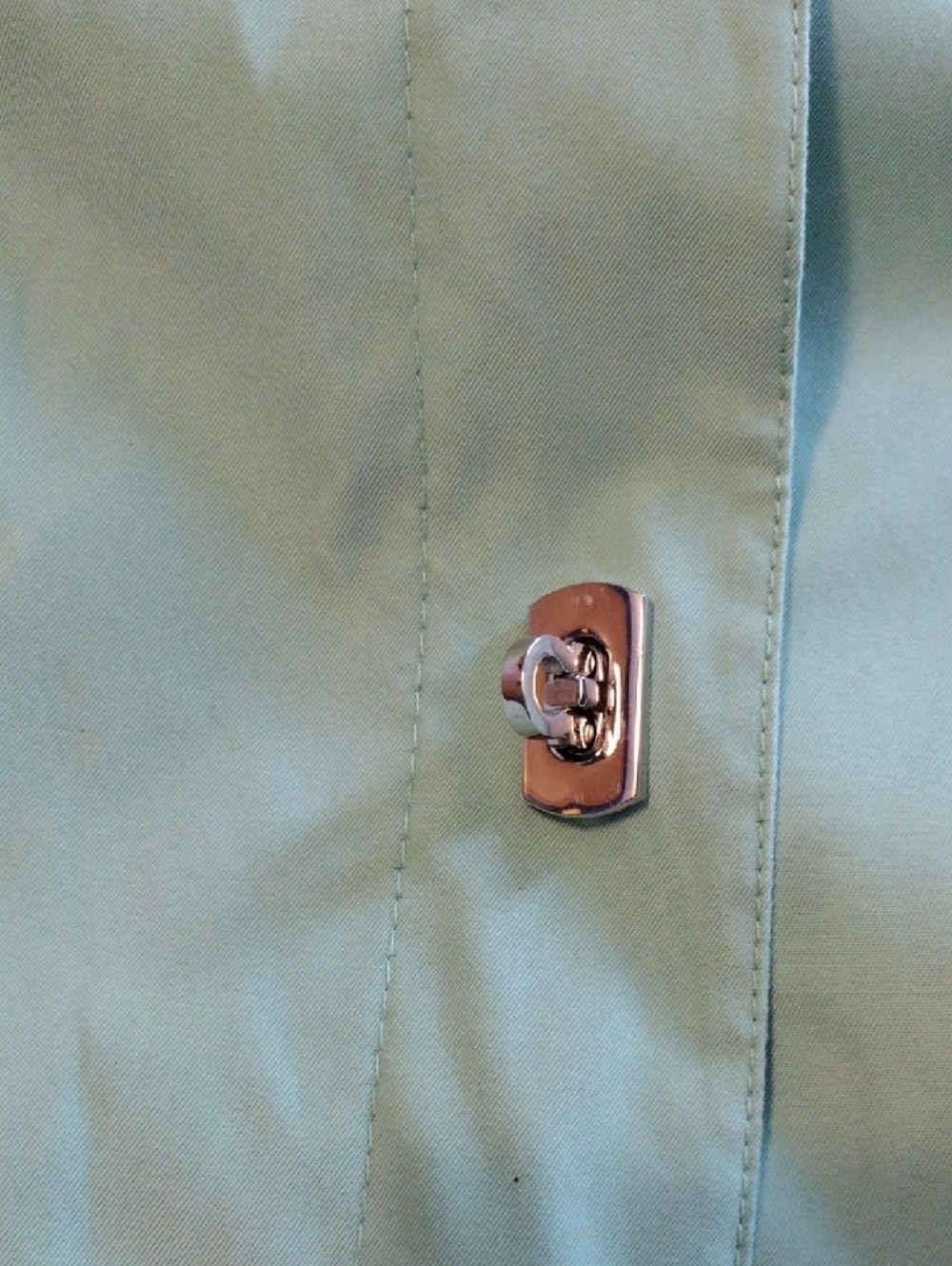 Talbots Mint Green Single-Button Trench Coat - Picture 4 of 16